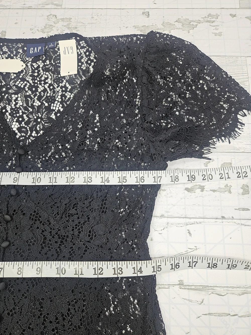 GAP Black Lace Button-Front‎ Maxi Dress